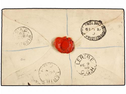 ✉ BASUTOLAND. 1899. TEWATEYANENG to IRELAND. Registered cove