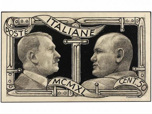 ✉ ITALIA. 1941. FRATELLANZA D&#39;ARMI ITALO-TEDESCA. Dos diseño