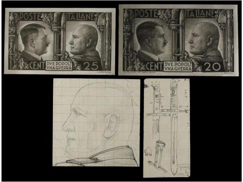 ✉ ITALIA. 1941. FRATELLANZA D&#39;ARMI ITALO-TEDESCA. Dos diseño