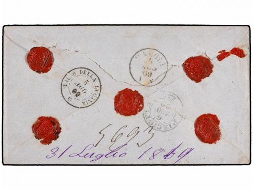 ✉ EGIPTO: OFICINAS POSTALES ITALIANAS. 1869. ALESSANDRIA a I