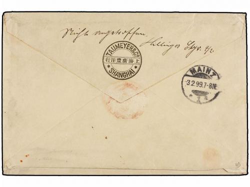 ✉ CHINA. 1898. SHANGHAI to GERMANY. Registered cover franked