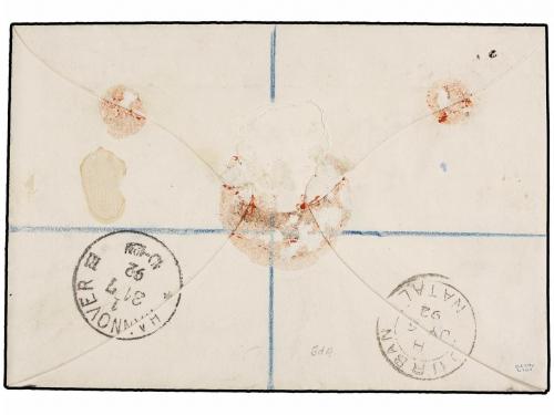 ✉ ZULULAND. 1892. ZULULAND to GERMANY. Registered cover fran