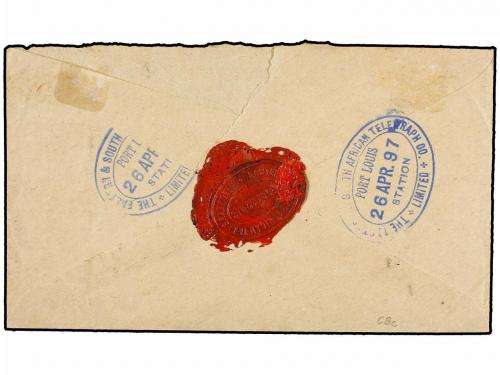 ✉ MAURICIO. 1897. MAURITIUS to TAMATAVE (Madagascar). Regist