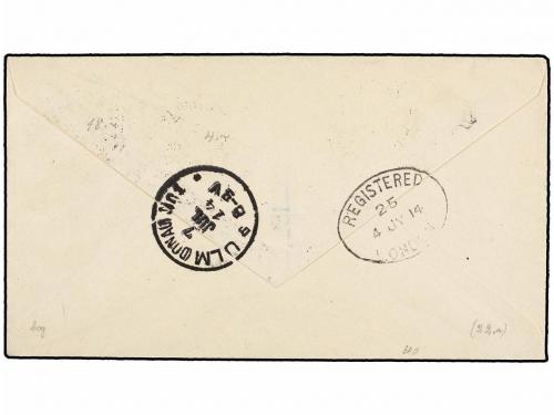 ✉ FALKLAND. 1914. PORT STANLEY to GERMANY. Registered cover 