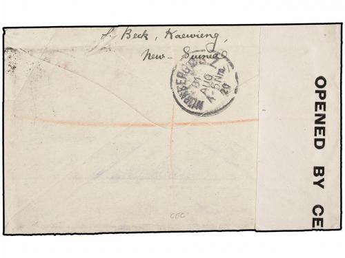 ✉ NOROESTE PACIFICO. 1920. NEW GUINEA to GERMANY. Registered