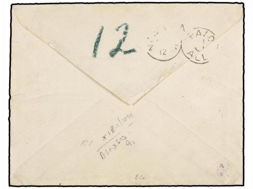 ✉ LIBERIA. 1882. MONROVIA to U.S.A. Envelope franked with 2 