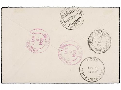 ✉ CHINA. 1922. TIENSTIN a USA. Sobre certificado circulado c