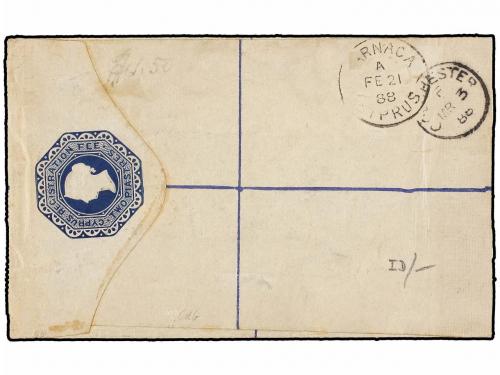 ✉ CHIPRE. 1888. LIMASSOL to GREAT BRITAIN. Two piastras regi