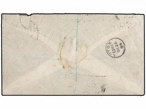 ✉ NIGERIA. 1894. Registered cover to England franked 1894 1 