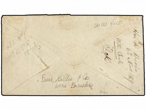 ✉ PRINCIPE EDUARDO. Sc. 5a (2), 7. 1869. Registered cover to