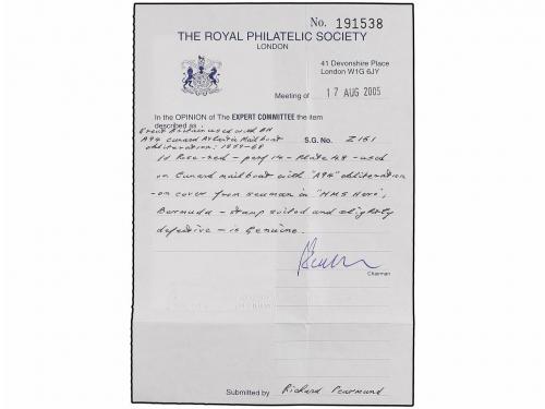 ✉ BERMUDAS. 1862. Cover to ENGLAND franked Great Britain 1d.