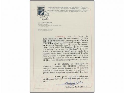 ** ESPAÑA: BENEFICENCIA. Ed. NE 34. NO EMITIDA. Hojita Bloqu