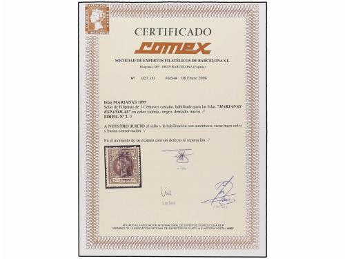 * COLONIAS ESPAÑOLAS: MARIANAS. Ed. 2. 3 ctvos. castaño oscu