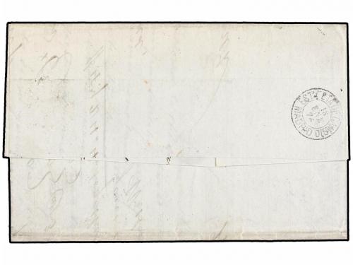 ✉ ESPAÑA. Ed. 137 (4). 1874. CÁDIZ a NEW YORK. 50 cts., azul