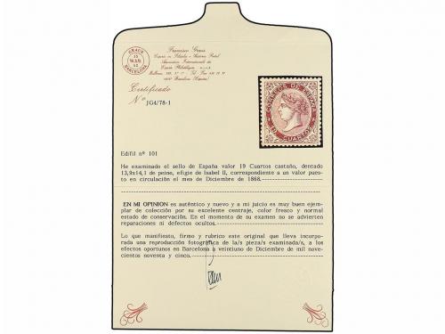 ** ESPAÑA. Ed. 101. 19 cuartos. Excepcional color y centraje