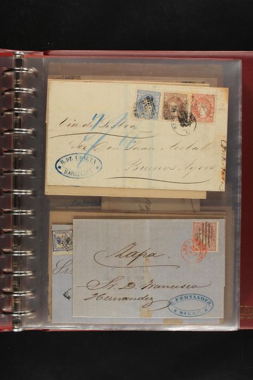 ✉ LOTES y COLECCIONES. ESPAÑA. Colección de 68 cartas de 185