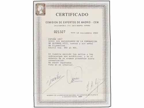 ** ESPAÑA. Ed. 392/401. SERIE COMPLETA. RARA sin fijasellos.