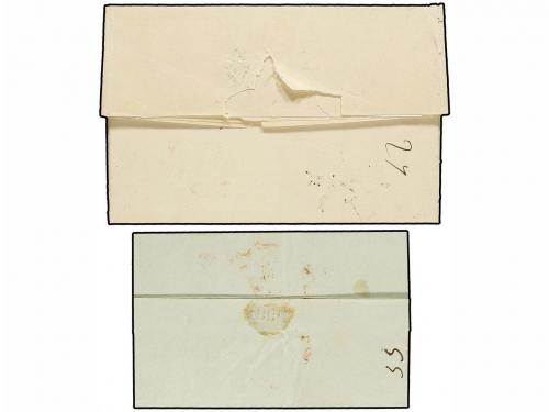 ✉ ESPAÑA. Ed. 1 y 1A. 1850. Dos cartas circuladas con sello 