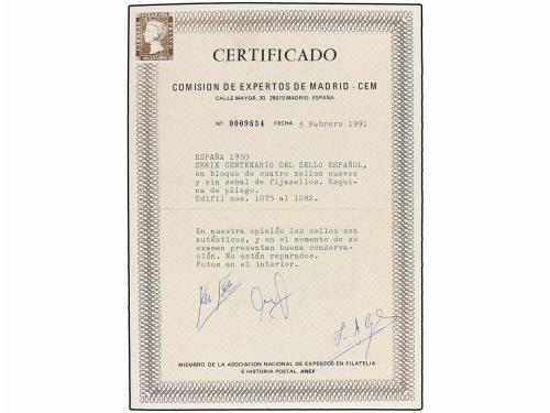** ESPAÑA. Ed. 1075/82. CENTENARIO. Serie completa en bloque