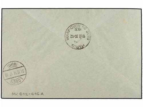 ✉ ESPAÑA. Ed. 650/54. 1931. BARCELONA a ALEMANIA. Serie comp