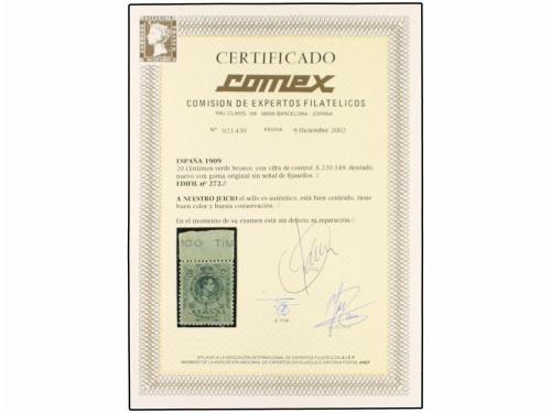 ** ESPAÑA. Ed. 272. 20 cts. verde bronce. Espectacular ejemp