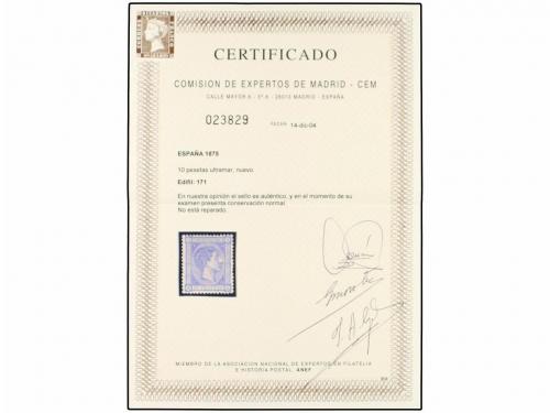 * ESPAÑA. Ed. 171. 10 pts. ultramar. Color muy fresco. PIEZA