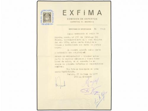 ✉ ESPAÑA. Ed. 158. 1874. AZCOITIA a TOLOSA. 1 real violeta. 