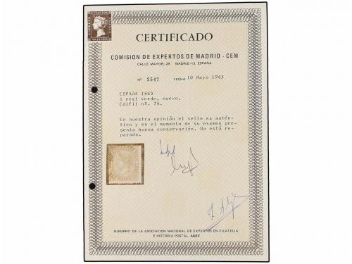 (*) ESPAÑA. Ed. 78. 1 real verde. MAGNÍFICO EJEMPLAR, centra
