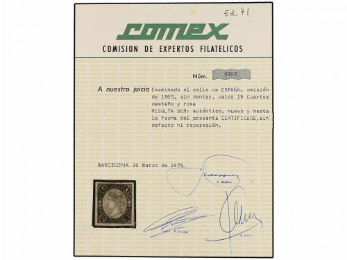 (*) ESPAÑA. Ed. 71. 19 cuartos castaño y rosa. MAGNÍFICO EJE