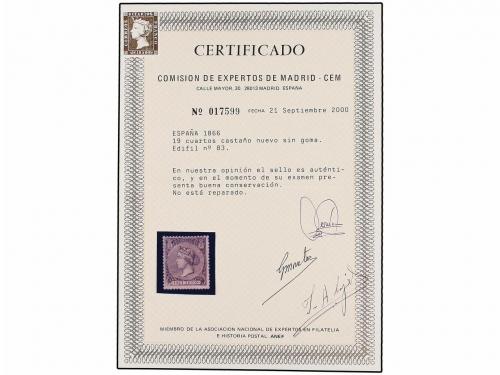 (*) ESPAÑA. Ed. 83. 19 cuartos castaño. Buen centraje para l