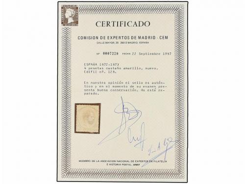 * ESPAÑA. Ed. 128. 4 pts. castaño rojo. EXCELENTE CENTRAJE, 