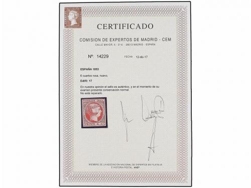 (*) ESPAÑA. Ed. 17. 6 cuartos carmín. MAGNÍFICO EJEMPLAR. Ce
