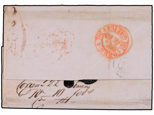 ✉ ESPAÑA: PREFILATELIA. 1846. CORUÑA a LONDRES. Circulada a 