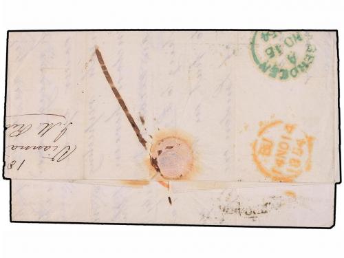 ✉ ESPAÑA. 1854. VIANNA DO CASTELLO (Portugal) a ABERDEEN (Sc