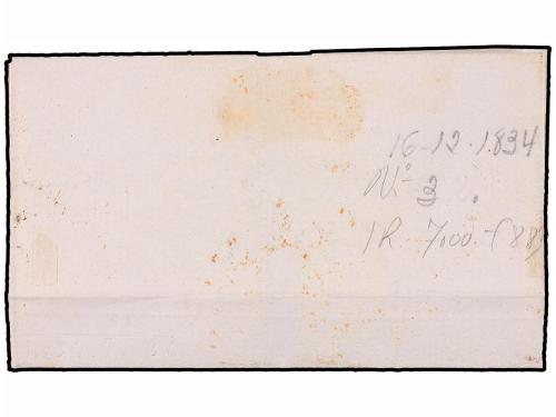 ✉ ESPAÑA: PREFILATELIA. (1830 CA.). Envuelta circulada a NOY