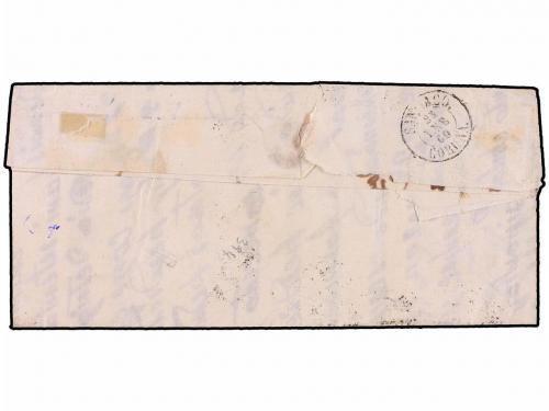 ✉ ESPAÑA. Ed. 48. 1860. CAMBADOS a SANTIAGO. 4 cuartos rojo,