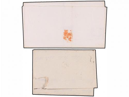 ✉ ESPAÑA. Ed. 6 (2). 1851. Dos cartas con sello de 6 cuartos