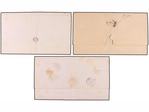 ✉ ESPAÑA. Ed. 88, 96, 98. 1866-69. Tres cartas circuladas co