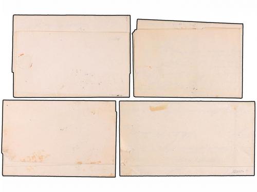 ✉ ESPAÑA GUERRA CIVIL. Ed. 6, 12, 24, 33. 1851-54. Cuatro ca