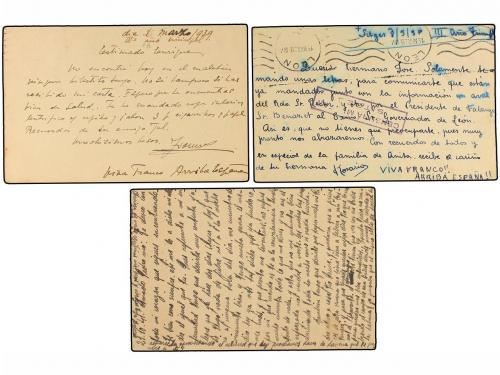 ✉ ESPAÑA GUERRA CIVIL. 1939-41. CAMPOS DE CONCENTRACIÓN. Tre