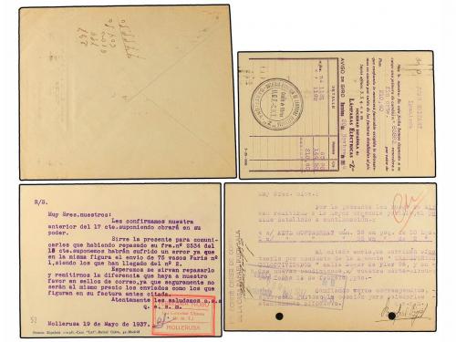 ✉ ESPAÑA GUERRA CIVIL. 1936-1937. EMPRESAS COLECTIVIZADAS. U