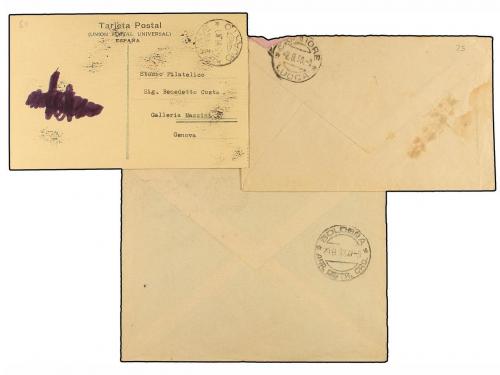 ✉ ESPAÑA GUERRA CIVIL. 1937-38. ITALIANOS EN ESPAÑA. Dos car