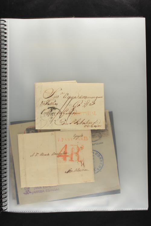 LOTES y COLECCIONES. ESPAÑA. Carpeta con cartas prefilatélic