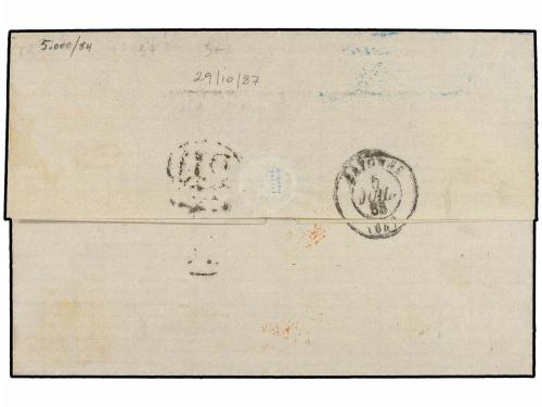 ✉ ESPAÑA. Ed. 92, 96 (2). 1868. MADRID a BAYONA (Francia). 5