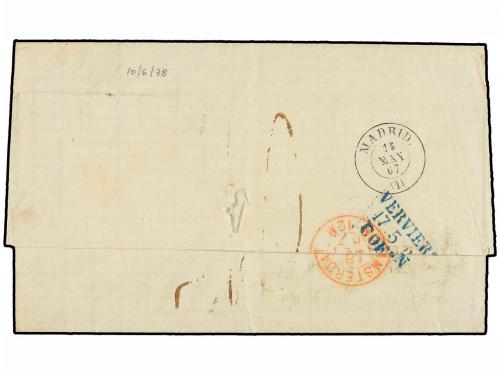 ✉ ESPAÑA. Ed. 89 (4). 1867. MÁLAGA a AMSTERDAM. 12 cuartos n