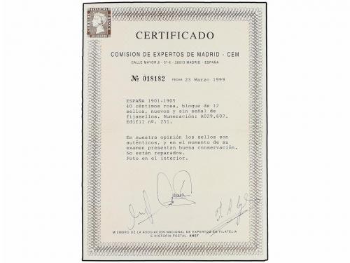 ** ESPAÑA. Ed. 251. 40 cts. rosa. Color y centraje excepcion