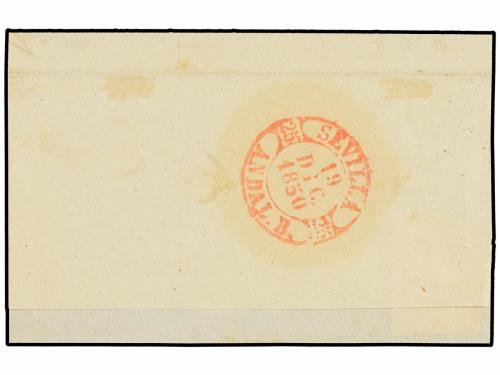 ✉ ESPAÑA. Ed. 1A. 1850. BARCELONA a SEVILLA. 6 cuartos negro