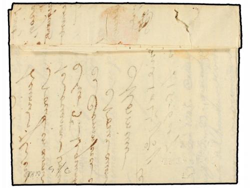 ✉ ESPAÑA: PREFILATELIA. 1745. VALENCIA a MARSELLA. Marca VAL