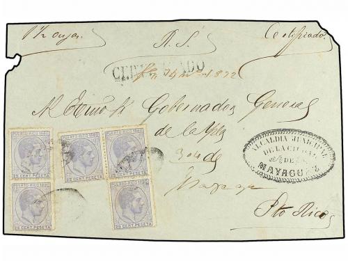 ✉ PUERTO RICO. Ed. 38 (5). 1880. FRONTAL del R.S circulada d