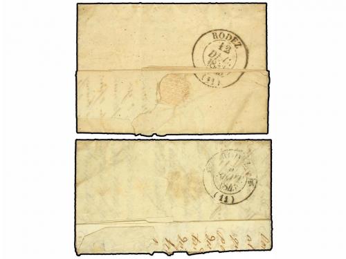 ✉ FRANCIA. 1841-42. DOS cartas con fechador ST. AFFRIQUE. Di